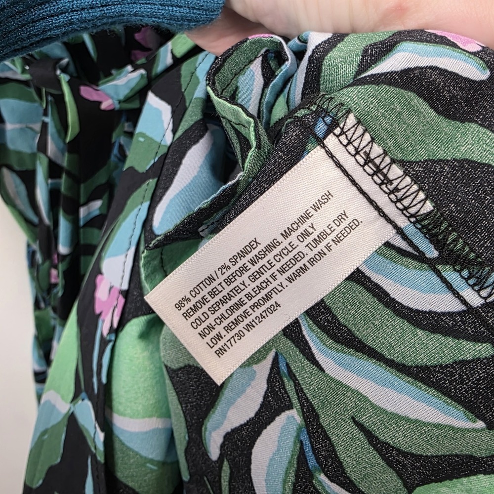 NEW Ava & Viv Black Green Blue Floral Tropical Sleeveless‎ Midi Dress Size 3X - Picture 6 of 8